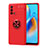 Funda Silicona Carcasa Ultrafina Goma con Magnetico Anillo de dedo Soporte JM1 para Oppo F19s Rojo