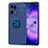 Funda Silicona Carcasa Ultrafina Goma con Magnetico Anillo de dedo Soporte JM1 para Oppo Find X5 Pro 5G Azul