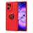 Funda Silicona Carcasa Ultrafina Goma con Magnetico Anillo de dedo Soporte JM1 para Oppo Find X5 Pro 5G Rojo