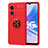 Funda Silicona Carcasa Ultrafina Goma con Magnetico Anillo de dedo Soporte JM1 para Oppo Reno8 T 5G Rojo