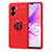 Funda Silicona Carcasa Ultrafina Goma con Magnetico Anillo de dedo Soporte JM1 para Realme Q5i 5G Rojo