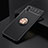 Funda Silicona Carcasa Ultrafina Goma con Magnetico Anillo de dedo Soporte JM1 para Samsung Galaxy A02 Oro y Negro
