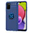 Funda Silicona Carcasa Ultrafina Goma con Magnetico Anillo de dedo Soporte JM1 para Samsung Galaxy A02s Azul