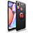 Funda Silicona Carcasa Ultrafina Goma con Magnetico Anillo de dedo Soporte JM1 para Samsung Galaxy A10s Rojo y Negro