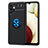 Funda Silicona Carcasa Ultrafina Goma con Magnetico Anillo de dedo Soporte JM1 para Samsung Galaxy A13 4G Azul y Negro