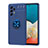 Funda Silicona Carcasa Ultrafina Goma con Magnetico Anillo de dedo Soporte JM1 para Samsung Galaxy A33 5G Azul