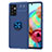 Funda Silicona Carcasa Ultrafina Goma con Magnetico Anillo de dedo Soporte JM1 para Samsung Galaxy A52s 5G Azul