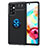 Funda Silicona Carcasa Ultrafina Goma con Magnetico Anillo de dedo Soporte JM1 para Samsung Galaxy A52s 5G Azul y Negro