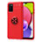 Funda Silicona Carcasa Ultrafina Goma con Magnetico Anillo de dedo Soporte JM1 para Samsung Galaxy F02S SM-E025F Rojo