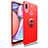 Funda Silicona Carcasa Ultrafina Goma con Magnetico Anillo de dedo Soporte JM1 para Samsung Galaxy M01s Rojo