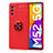 Funda Silicona Carcasa Ultrafina Goma con Magnetico Anillo de dedo Soporte JM1 para Samsung Galaxy M52 5G Rojo
