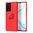 Funda Silicona Carcasa Ultrafina Goma con Magnetico Anillo de dedo Soporte JM1 para Samsung Galaxy Note 20 Ultra 5G Rojo