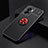 Funda Silicona Carcasa Ultrafina Goma con Magnetico Anillo de dedo Soporte JM2 para OnePlus Nord N300 5G Rojo y Negro
