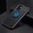 Funda Silicona Carcasa Ultrafina Goma con Magnetico Anillo de dedo Soporte JM2 para Oppo Find X5 Lite 5G Azul y Negro