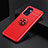 Funda Silicona Carcasa Ultrafina Goma con Magnetico Anillo de dedo Soporte JM2 para Oppo Find X5 Lite 5G Rojo