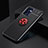 Funda Silicona Carcasa Ultrafina Goma con Magnetico Anillo de dedo Soporte JM2 para Oppo Find X5 Lite 5G Rojo y Negro