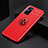 Funda Silicona Carcasa Ultrafina Goma con Magnetico Anillo de dedo Soporte JM2 para Oppo K10 4G Rojo