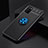 Funda Silicona Carcasa Ultrafina Goma con Magnetico Anillo de dedo Soporte JM2 para Samsung Galaxy A03s Azul y Negro