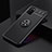 Funda Silicona Carcasa Ultrafina Goma con Magnetico Anillo de dedo Soporte JM2 para Samsung Galaxy A03s Negro