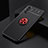 Funda Silicona Carcasa Ultrafina Goma con Magnetico Anillo de dedo Soporte JM2 para Samsung Galaxy A13 5G Rojo y Negro