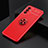 Funda Silicona Carcasa Ultrafina Goma con Magnetico Anillo de dedo Soporte JM2 para Samsung Galaxy A15 4G Rojo