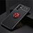 Funda Silicona Carcasa Ultrafina Goma con Magnetico Anillo de dedo Soporte JM2 para Samsung Galaxy A15 4G Rojo y Negro