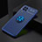 Funda Silicona Carcasa Ultrafina Goma con Magnetico Anillo de dedo Soporte JM2 para Samsung Galaxy A22 4G Azul