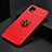 Funda Silicona Carcasa Ultrafina Goma con Magnetico Anillo de dedo Soporte JM2 para Samsung Galaxy A22s 5G Rojo
