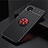 Funda Silicona Carcasa Ultrafina Goma con Magnetico Anillo de dedo Soporte JM2 para Samsung Galaxy A22s 5G Rojo y Negro