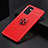 Funda Silicona Carcasa Ultrafina Goma con Magnetico Anillo de dedo Soporte JM2 para Samsung Galaxy A52 4G Rojo