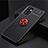 Funda Silicona Carcasa Ultrafina Goma con Magnetico Anillo de dedo Soporte JM2 para Samsung Galaxy A52 4G Rojo y Negro