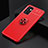 Funda Silicona Carcasa Ultrafina Goma con Magnetico Anillo de dedo Soporte JM2 para Samsung Galaxy A52 5G Rojo