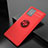 Funda Silicona Carcasa Ultrafina Goma con Magnetico Anillo de dedo Soporte JM2 para Samsung Galaxy A91 Rojo