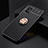 Funda Silicona Carcasa Ultrafina Goma con Magnetico Anillo de dedo Soporte JM2 para Samsung Galaxy F52 5G Oro y Negro