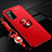 Funda Silicona Carcasa Ultrafina Goma con Magnetico Anillo de dedo Soporte JM3 para Samsung Galaxy S20 5G Rojo