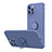 Funda Silicona Carcasa Ultrafina Goma con Magnetico Anillo de dedo Soporte N01 para Apple iPhone 12 Pro Gris Lavanda