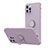 Funda Silicona Carcasa Ultrafina Goma con Magnetico Anillo de dedo Soporte N01 para Apple iPhone 12 Pro Max Purpura Claro