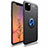 Funda Silicona Carcasa Ultrafina Goma con Magnetico Anillo de dedo Soporte para Apple iPhone 11 Pro Max Azul y Negro