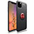 Funda Silicona Carcasa Ultrafina Goma con Magnetico Anillo de dedo Soporte para Apple iPhone 11 Pro Max Rojo y Negro