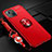 Funda Silicona Carcasa Ultrafina Goma con Magnetico Anillo de dedo Soporte para Apple iPhone 15 Plus Rojo