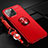 Funda Silicona Carcasa Ultrafina Goma con Magnetico Anillo de dedo Soporte para Apple iPhone 15 Pro Max Rojo