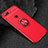 Funda Silicona Carcasa Ultrafina Goma con Magnetico Anillo de dedo Soporte para Huawei Honor 9 Lite Rojo