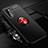 Funda Silicona Carcasa Ultrafina Goma con Magnetico Anillo de dedo Soporte para Huawei Honor View 30 5G Rojo y Negro