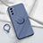 Funda Silicona Carcasa Ultrafina Goma con Magnetico Anillo de dedo Soporte para Oppo A53s 5G Gris Lavanda