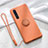 Funda Silicona Carcasa Ultrafina Goma con Magnetico Anillo de dedo Soporte para Oppo Reno3 Naranja