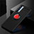 Funda Silicona Carcasa Ultrafina Goma con Magnetico Anillo de dedo Soporte para Oppo Reno4 Pro 4G Rojo y Negro