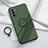 Funda Silicona Carcasa Ultrafina Goma con Magnetico Anillo de dedo Soporte para Oppo Reno4 Pro 5G Verde