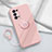 Funda Silicona Carcasa Ultrafina Goma con Magnetico Anillo de dedo Soporte para Oppo Reno6 Pro+ Plus 5G Rosa