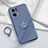 Funda Silicona Carcasa Ultrafina Goma con Magnetico Anillo de dedo Soporte para Oppo Reno7 Pro 5G Gris Lavanda