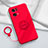 Funda Silicona Carcasa Ultrafina Goma con Magnetico Anillo de dedo Soporte para Oppo Reno7 Pro 5G Rojo